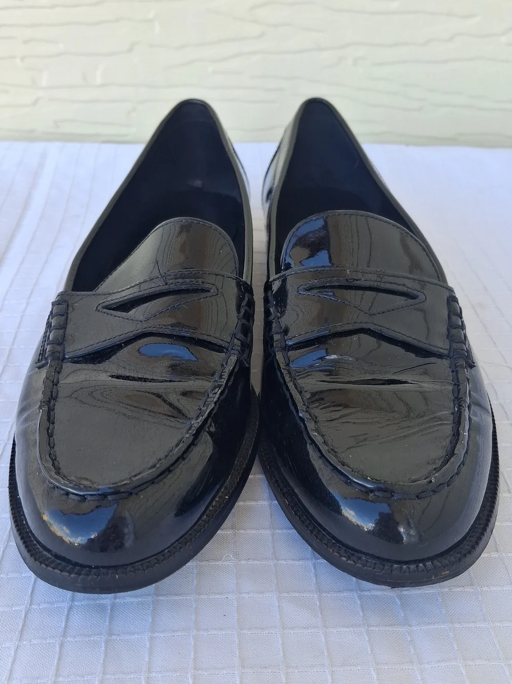 Ralph Lauren Women's Black Patent Leather Penny Loafers Sz 8 B
